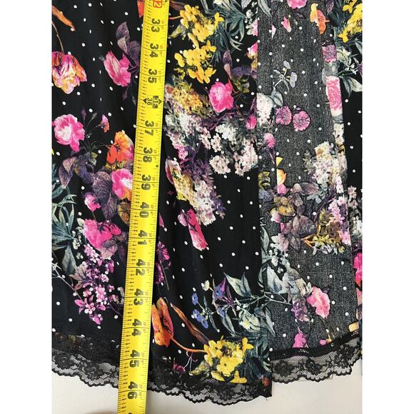 NWT Whimsigoth Cottagecore Floral Lace Trim Kimono Duster 00 Boho Romantic Goth - Picture 15 of 16